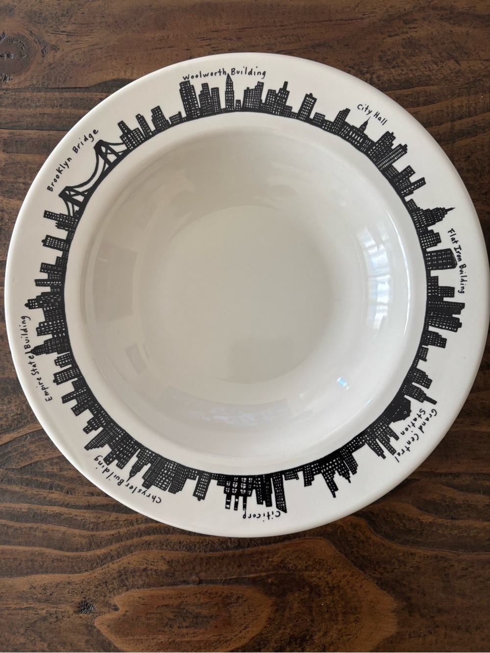 Vintage Fishs Eddy Ceramic New York City Skyline Serving Bowl
